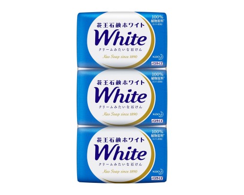 Увлажняющее крем-мыло для тела KAO White с ароматом белых цветов, 3 шт по 85 г