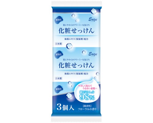 Косметическое увлажняющее туалетное мыло Kaneyo Elysee с экстрактом морских водорослей, 3 шт по 80 г