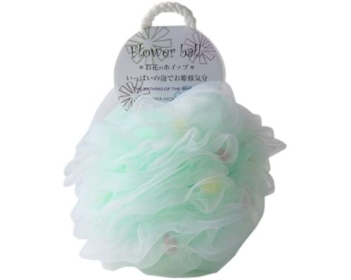 Мочалка для тела в форме шара Yokozuna Flower Ball, зеленая
