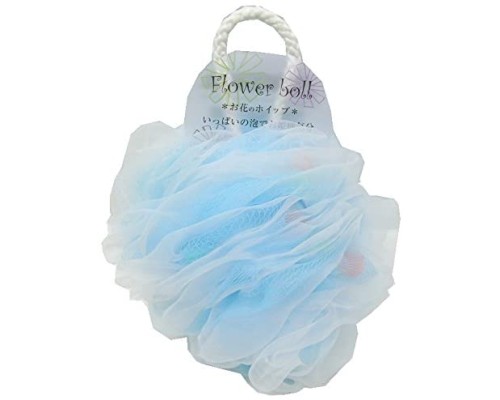 Мочалка для тела в форме шара Yokozuna Flower Ball, голубая