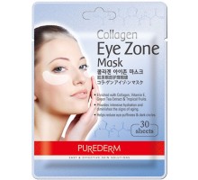 Тканевые патчи для век Purederm Collagen Eye Zone Mask с коллагеном и фито пептидом, 30 шт