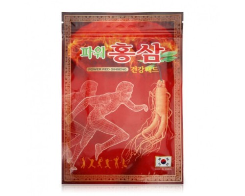 Пластырь обезболивающий Korean Glu Red Ginseng Power Pad с красным женьшенем, 20 шт