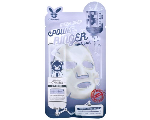 Тканевая маска Elizavecca Milk Deep Power Ringer Mask Pack осветляющая с молочными протеинами, 23 мл