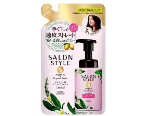 Пенка для укладки и ухода за прямыми волосами Kose Cosmeport Salon Style Botanical Hair Make Foam, сменная упаковка, 180 мл