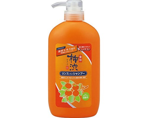 Шампунь-кондиционер 2 в 1 против перхоти Kakishibu Medicated Rinse in Shampoo с экстрактами хурмы и лекарственных трав, 600 мл