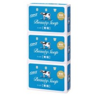 LION Молочное освежающее туалетное мыло с прохладным ароматом жасмина «Beauty Soap» синяя упаковка 3 шт * 130 г