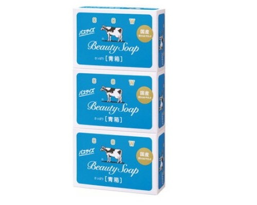 LION Молочное освежающее туалетное мыло с прохладным ароматом жасмина «Beauty Soap» синяя упаковка 3 шт * 130 г