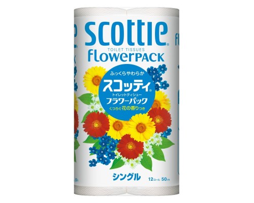 LION Туалетная бумага Crecia "Scottie FlowerPACK" однослойная (50 м) 12 шт
