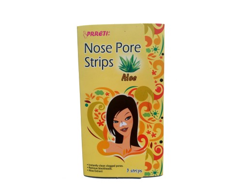 LION Очищающие поры стрипы (пластыри) "Prreti" для носа с экстрактом алоэ-вера "Nose Pore Strips Aloe" 3 шт