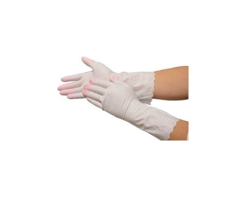 LION Виниловые перчатки “Family” (тонкие, без внутреннего покрытия, с уплотнением на кончиках пальцев) бело-розовые РАЗМЕР S, 1 пара