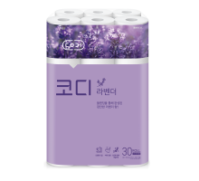 LION Особомягкая туалетная бумага "Codi Lavender" с ароматом лаванды (трехслойная, тиснёная) 30 рулонов