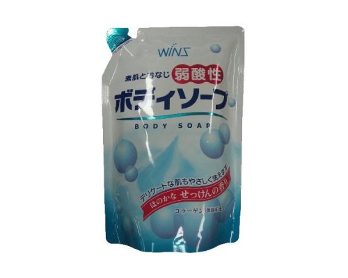 LION Смягчающее крем-мыло для тела с коллагеном и лауриновой кислотой "Wins Mild Acidity Body Soap" аромат мыла МУ 400 мл