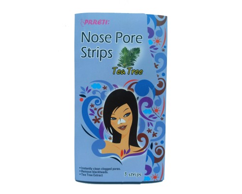 LION Очищающие поры стрипы (пластыри) "Prreti" для носа с экстрактом чайного дерева "Nose Pore Strips Tea Tree" 3 шт