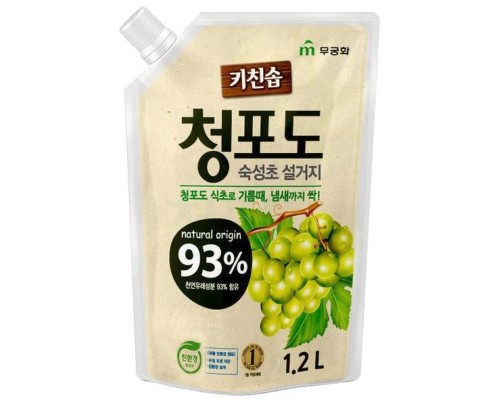 LION Премиальное дезодорирующее средство для мытья посуды, овощей и фруктов в холодной воде "Зеленый виноград" МУ 1,2 л