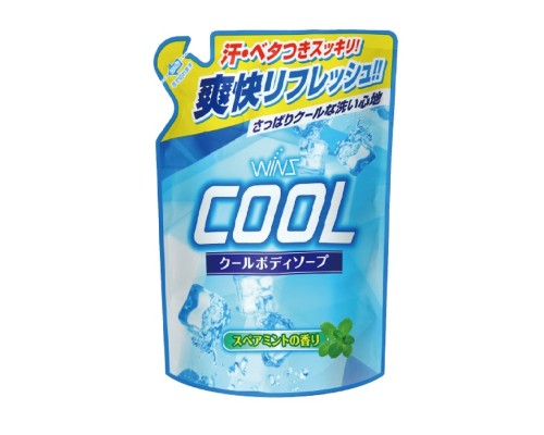 Охлаждающее мыло для тела Nihon Wins Cool Body Soap с ментолом и ароматом мяты, сменная упаковка, 400 мл