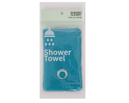 LION Мочалка для тела с плетением «Гофре» "Shine Shower Towel" (жёсткая) размер 20 см х 95 см