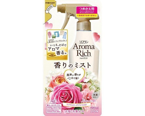 LION Кондиционер-спрей для тканей с парфюмерным ароматом цветов и ягод "Diana" 250 мл, мягкая упаковка