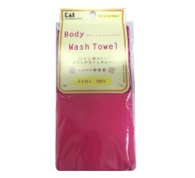 Мочалка для тела KAI Body Wash Towel с плотным плетением, жесткая, малиновая, 1 шт