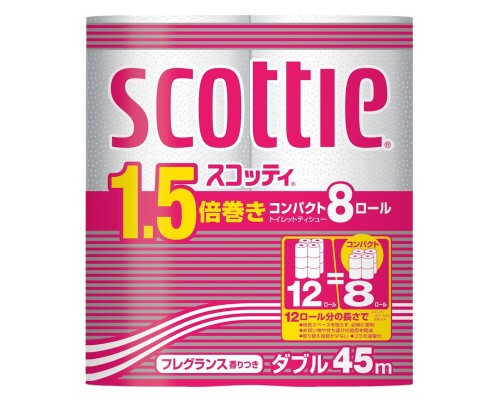 LION Туалетная бумага Crecia "Scottie 1.5" двухслойная (45 м) 8 шт