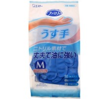 LION Резиновые перчатки “Family” (тонкие, без внутреннего покрытия) синие РАЗМЕР M, 1 пара
