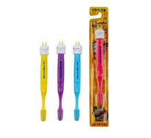 LION Зубная щетка "MashiMaro Kids" для ДЕТЕЙ от 5 лет со сверхтонкими щетинками двойной высоты и АНАТОМИЧЕСКОЙ ручкой (мягкая)