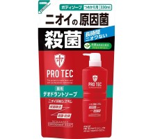 LION Мужское дезодорирующие жидкое мыло для тела с ментолом "PRO TEC" 330 мл (мягкая упаковка)