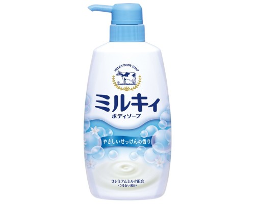 LION Молочное увлажняющее жидкое мыло для тела с ароматом цветочного мыла «Milky Body Soap» 550 мл (дозатор)