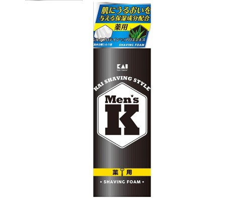 Пена для бритья KAI Men’s K Shaving Style от порезов с протеинами шёлка и алоэ, 220 г