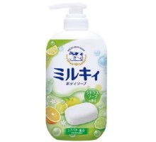 LION Молочное увлажняющее жидкое мыло для тела с цитрусовым ароматом «Milky Body Soap» 550 мл