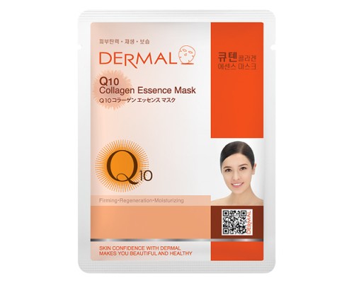 Косметическая маска Dermal Q10 Collagen Essence Mask с коллагеном и коэнзимом Q10, 23 г