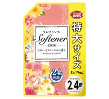 LION Кондиционер для белья "Softener floral" с нежным цветочным ароматом и антибактериальным эффектом МУ 1200 мл