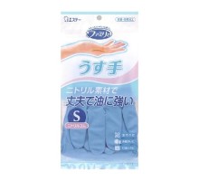 LION Резиновые перчатки “Family” (тонкие, без внутреннего покрытия) синие РАЗМЕР S, 1 пара