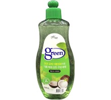 LION Средство для мытья посуды "Green" «Травы и кокос» (на натуральной основе) 500 мл
