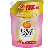 LION Крем-мыло для тела "Wins Body Soap peach" с экстрактом листьев персика и богатым ароматом МУ с крышкой 1000 мл
