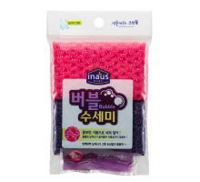 LION Мочалка-сетка для мытья посуды розовая+фиолетовая (жесткая) (19 см * 22 см) 2 шт